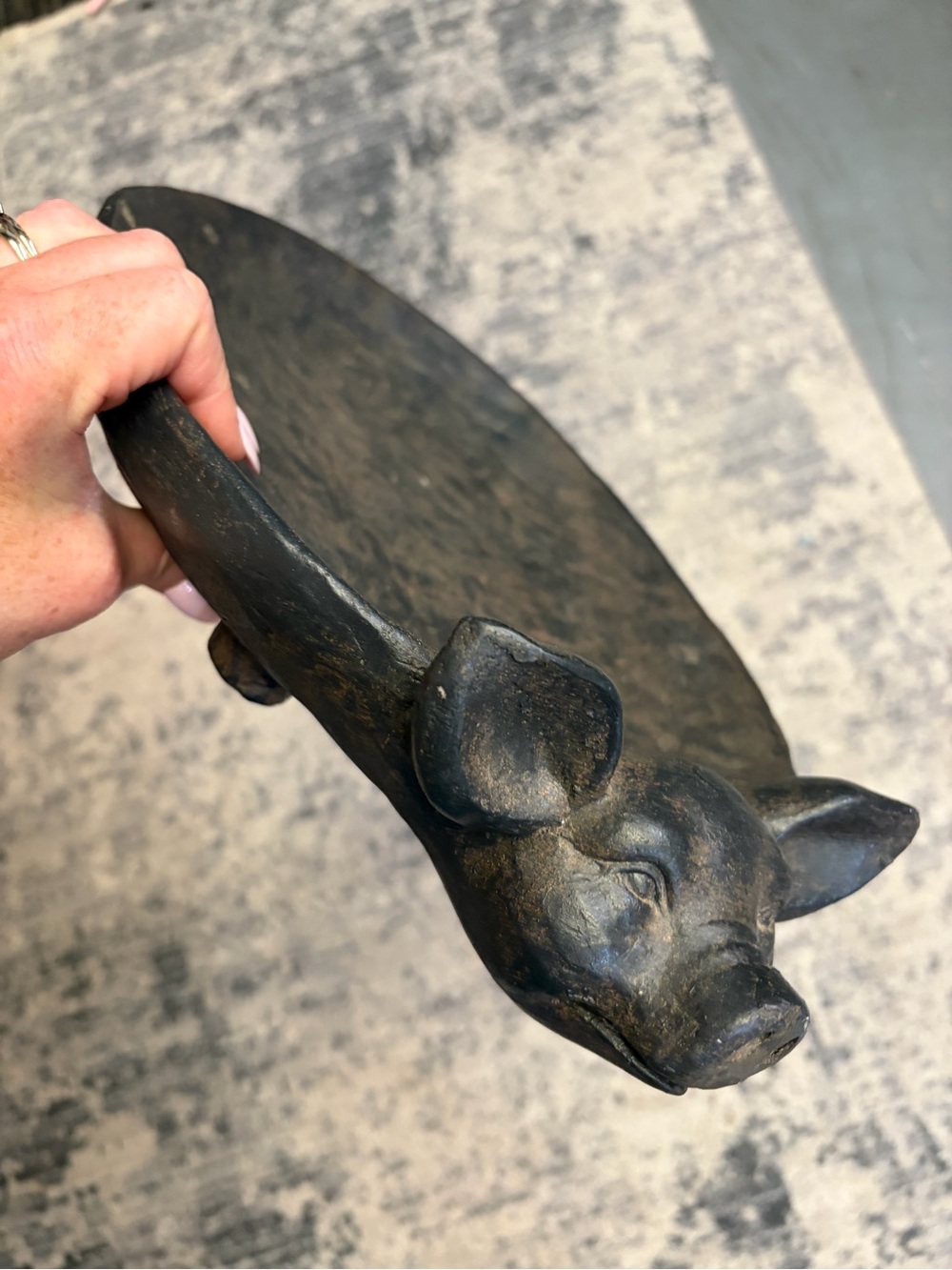 Creative Co-Op Black Pig Accent Tray - Picture 2 of 6